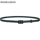 Ремень тонкий женский из натуральной кожи, армейский зелёный, 110