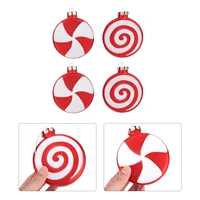 4pcs convenient christmas tree ornaments diy candy pendant round decorative hangings