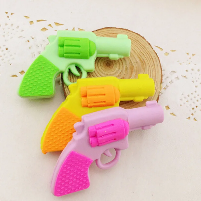 

1 Pcs Creative Removable Lovely Gun Eraser /cartoon Rubber Students Erasers/stationery/children Gift Erasers