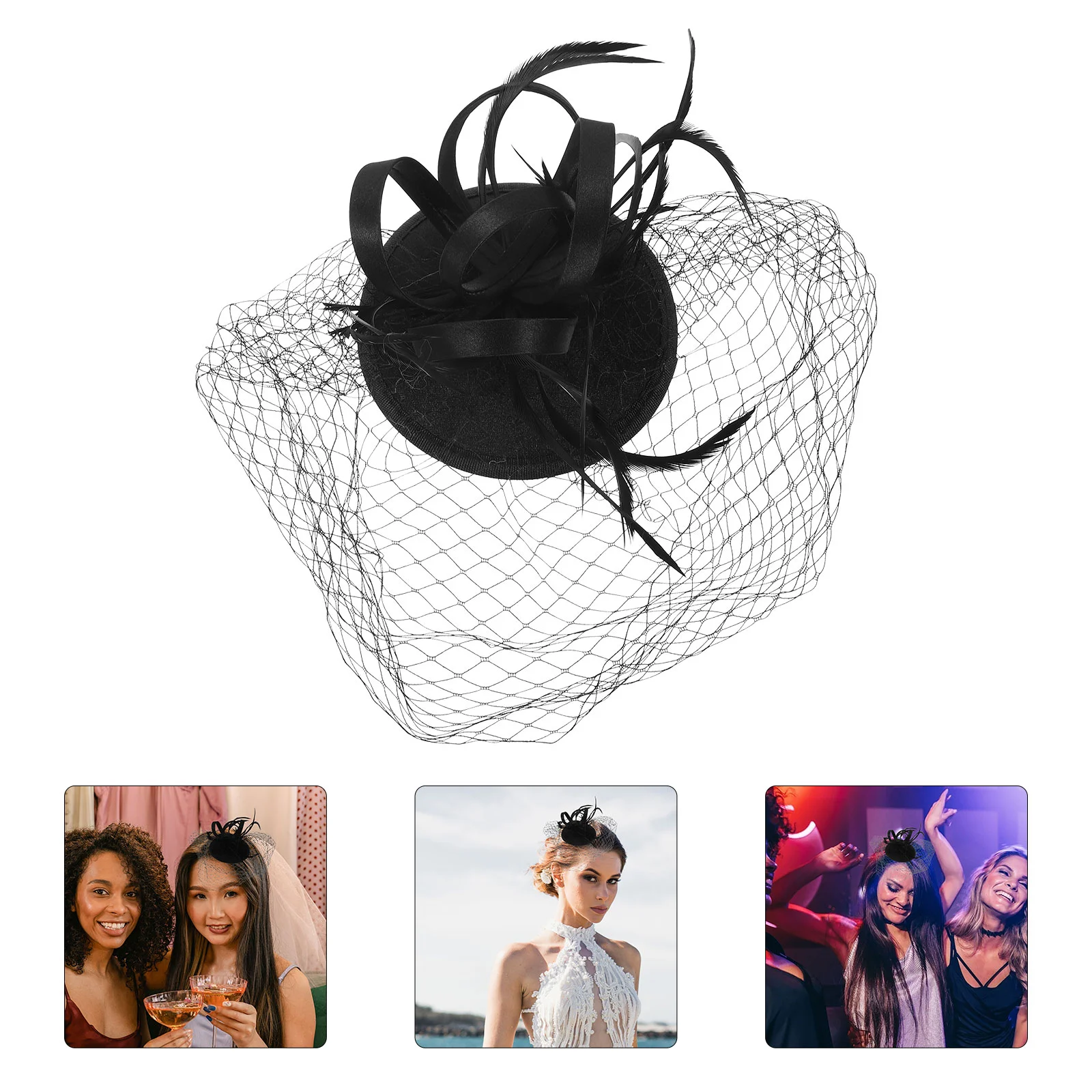 

Mesh Headdress Hair Toppers Party Fascinator Clip Fasinators For The Headpiece Charm Banquet Hairpin Women Bride Fascinators