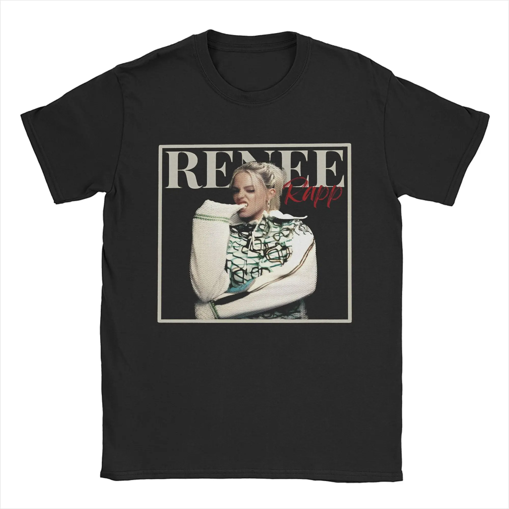 Retro Renee Rapp Vintage Tshirts Men's Crewneck Short Sleeve Clothing Cotton Summer Tops Shirts