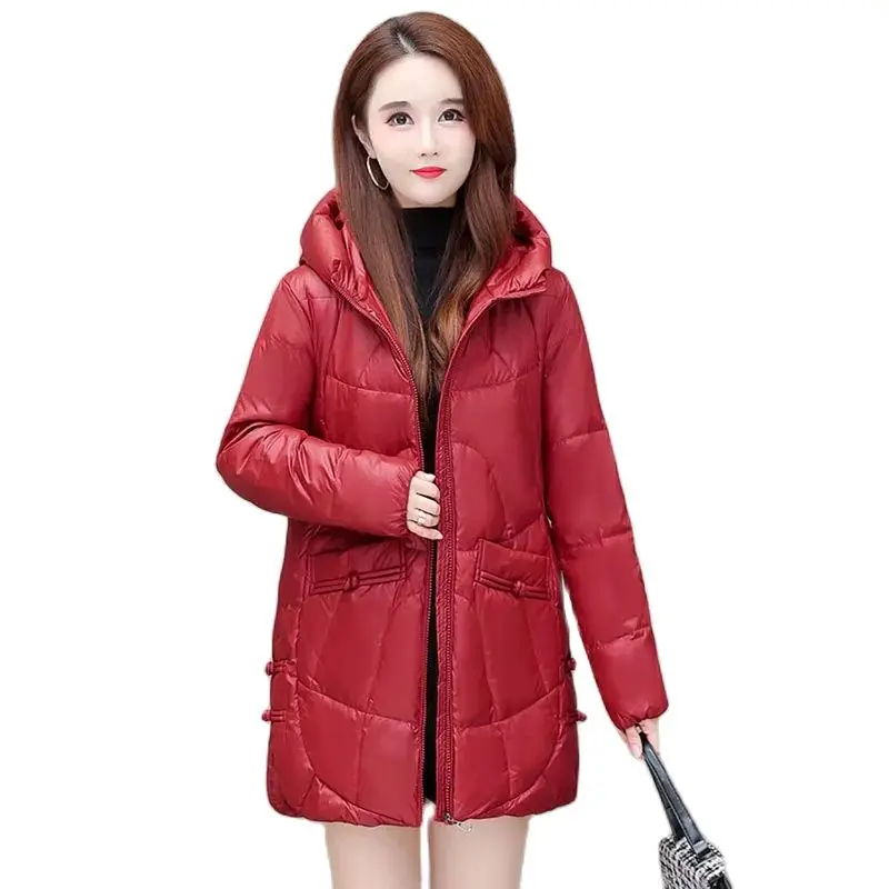 

2023 New Middle-aged and Old-aged Fashion Cotton-padded Women's Long Style Western Winter Clothes Down Cotton overcoat Tide 5XL