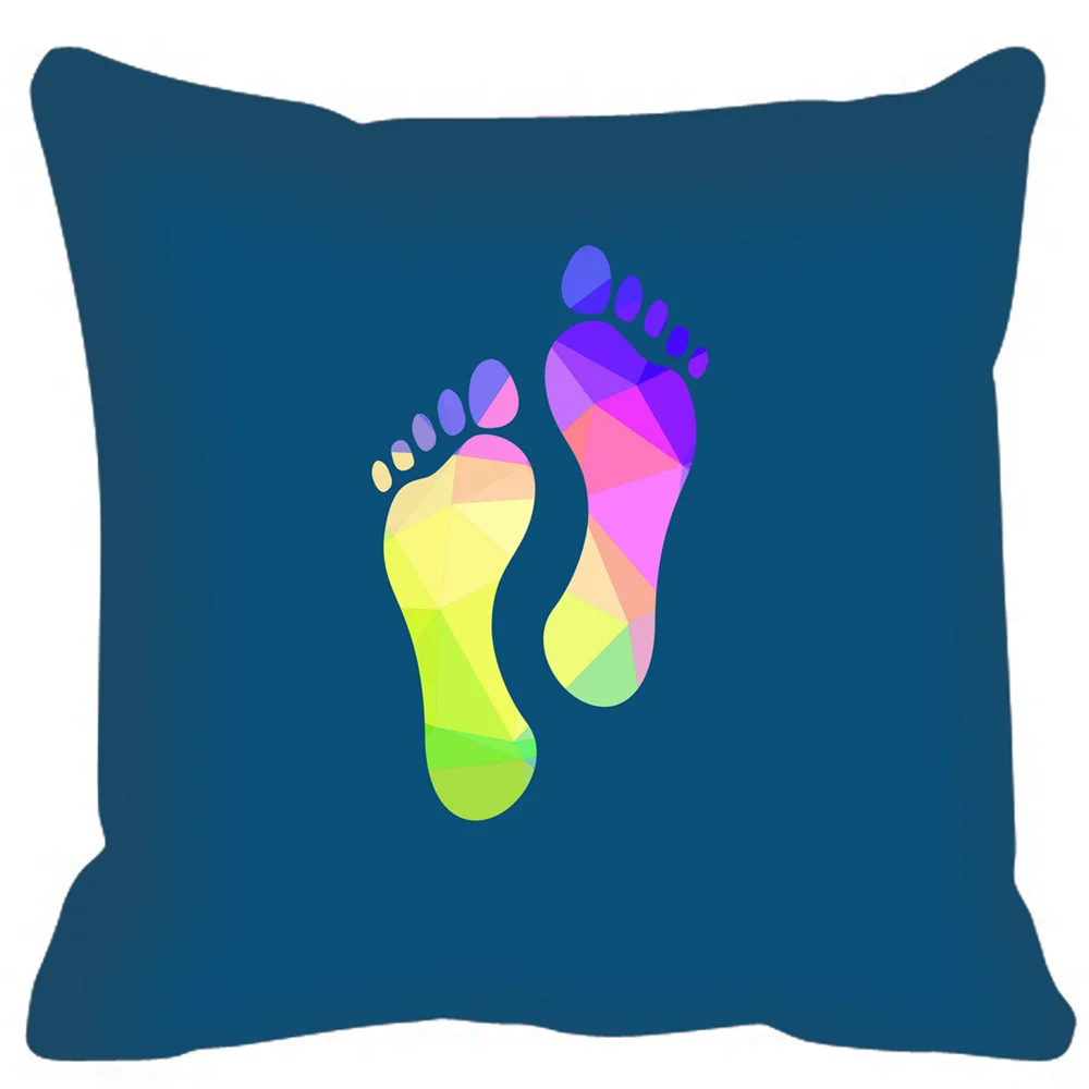 

Home Decor Colorful Footprint Pattern Square Cushion Pillow Case Cover