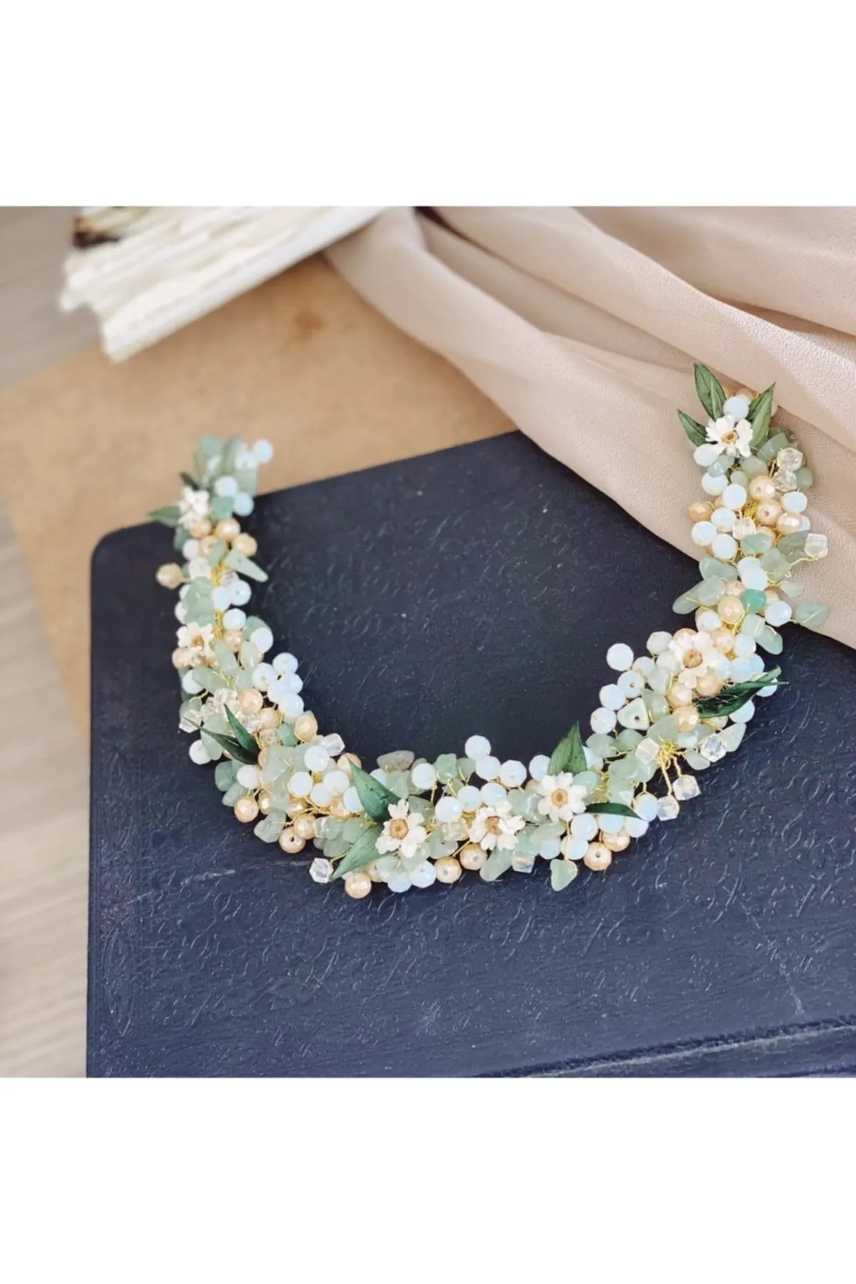 

Bridal Accessories Mint Green Crown Wedding Handmade For Bride And Bridesmaids