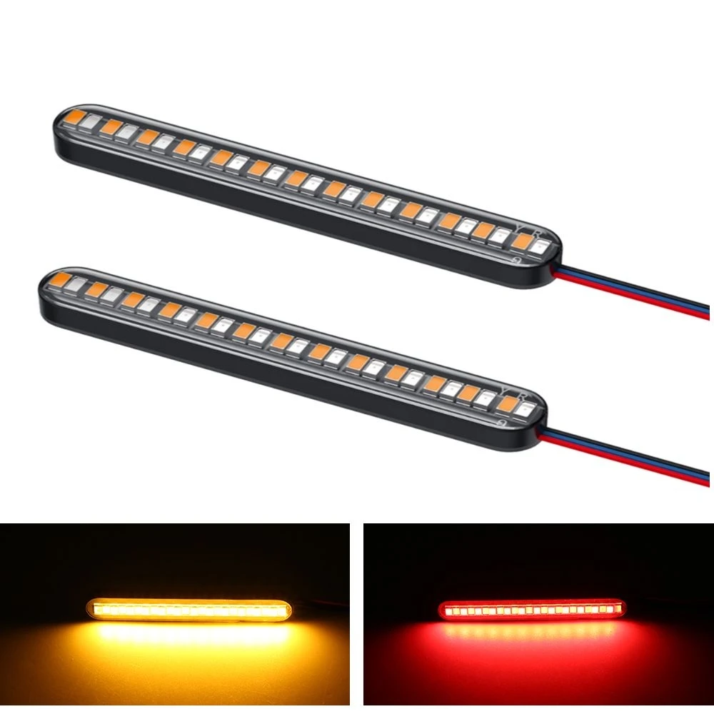 

24led Motorcycle Water Flowing License Plate Light Bar Led For Correria Ducati Monster 696 Glr1251wh
