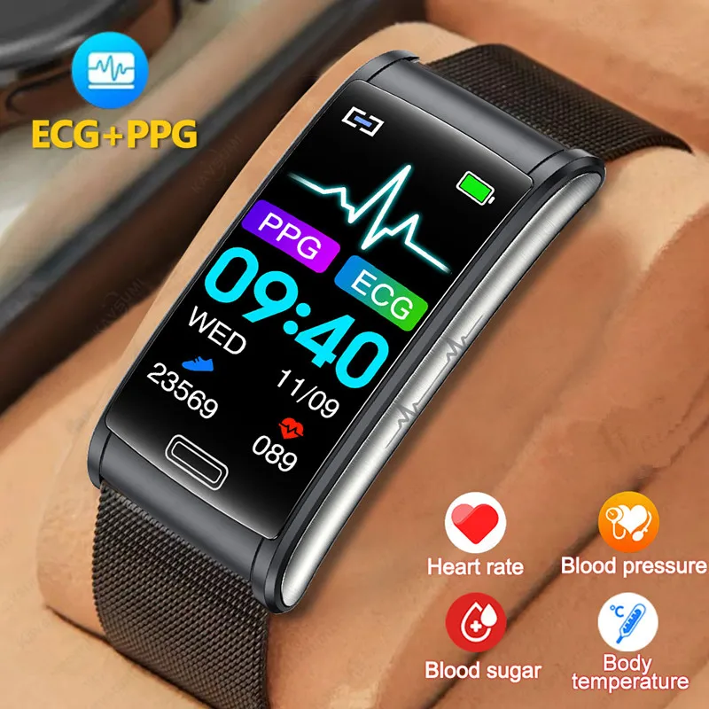 

Sports Smart Watch Noninvasive Blood Glucose ECG Blood Pressure Healthy SmartBracelet Thermometer Waterproof Watch For Android