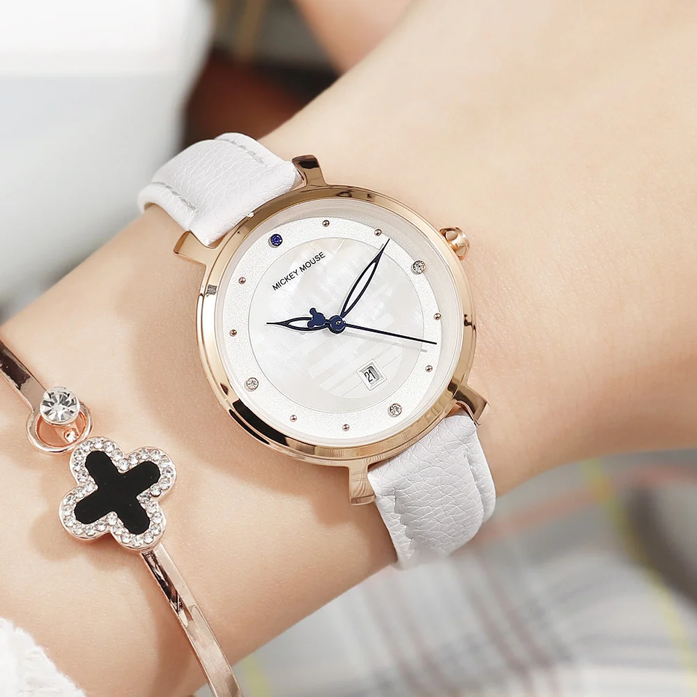 

Disney Women's Watch Calendar Fashion Trend Shell Quartz Watch Student Belt Women's Watch 339