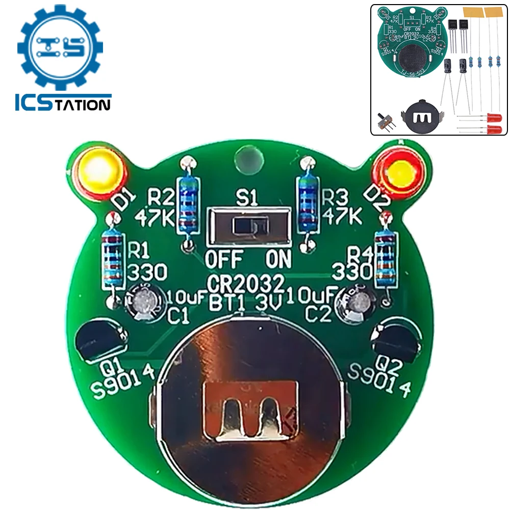 

DIY LED Electronic Kit 5Pcs Auto Flashing LED Lamp Soldering Component Project Practice Suite Self-excited Multivibrator Circuit