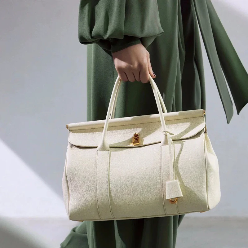 Ретро-портфель дизайнерская строчка кожаная сумка на плечо контрастного цвета