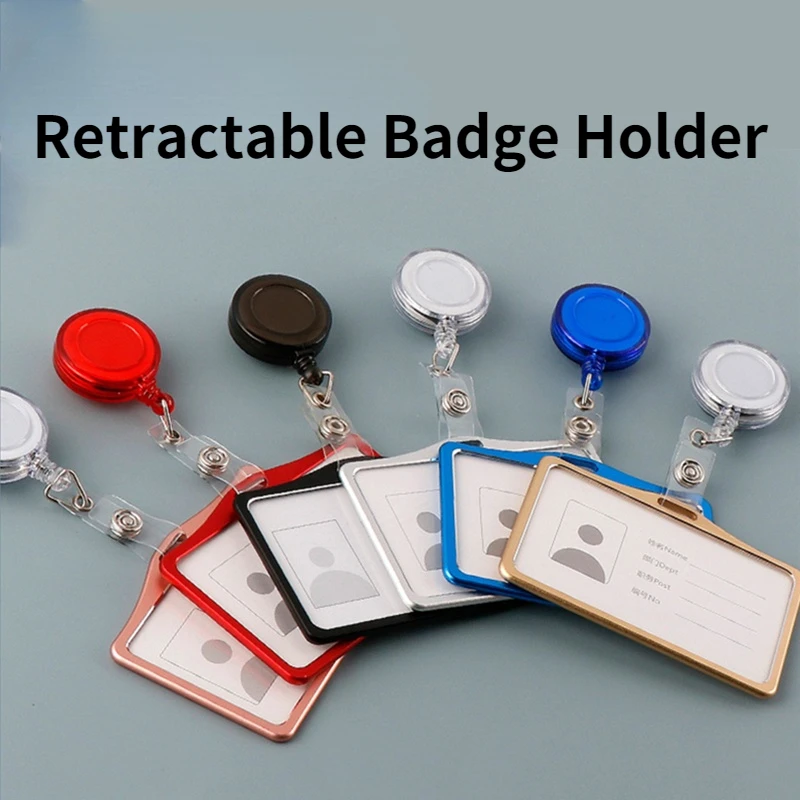 

Retractable Key Ring Chain Badge Holder With Abs Plastic Id Lanyard Name Tag Card Badge Holder Reels Students Doctor Card Holder