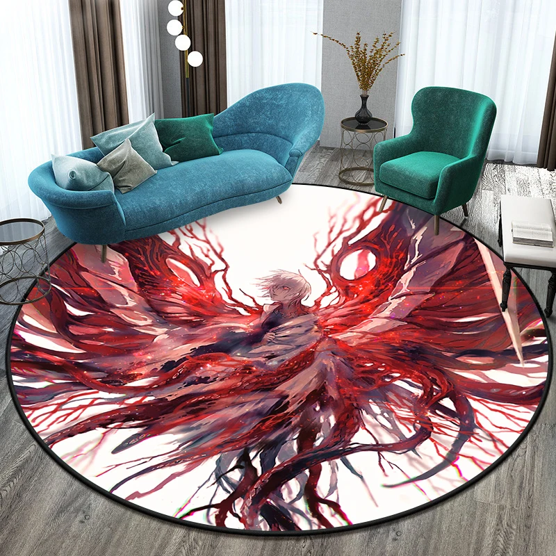 

3D cartoon Tokyo Ghoul round carpet floor mat living room carpet children's room decoration gifts washroom floor mat area rug