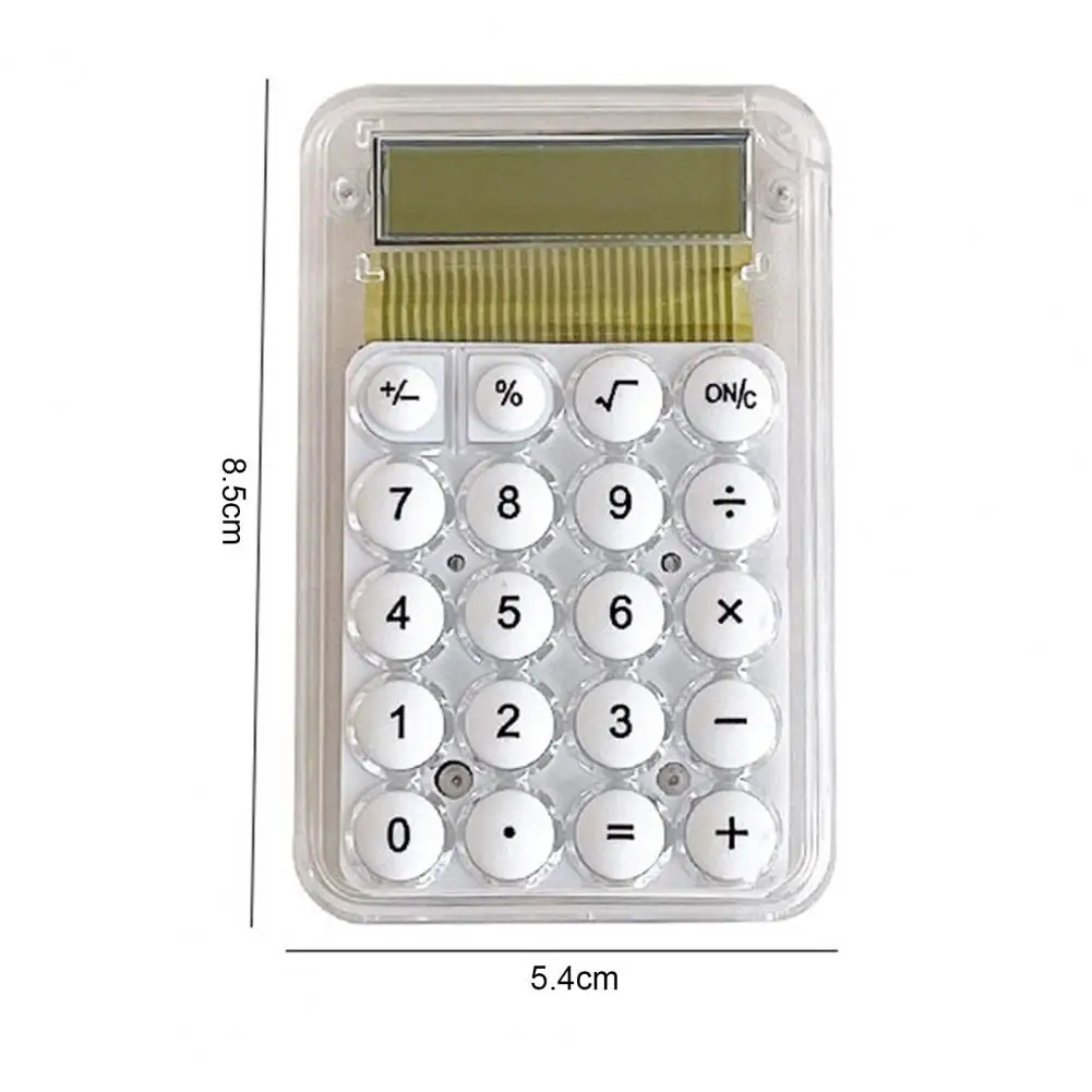 Mini Calculator 8 Digits Display Silence Widescreen Students Portable Transparent Electronic Calculator for Accounting images - 6