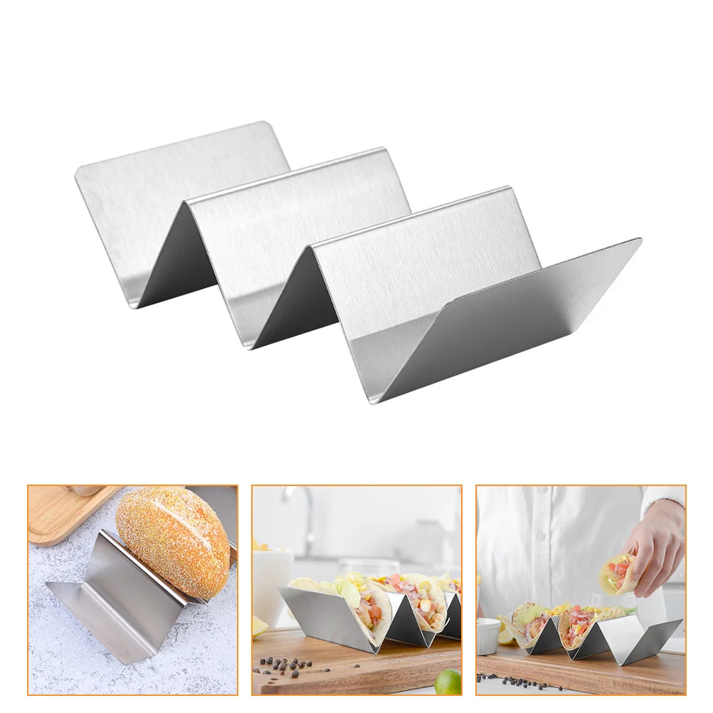 

2pcs Plastic Taco Stands Stainless Steel Taco Stands Taco Plates Taco Holder Stand Taco Grilling Holder