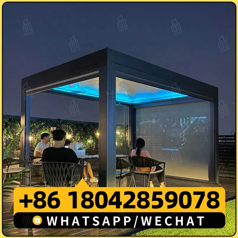 Совершенно новый список моторизованной алюминиевой беседки биоклиматическая