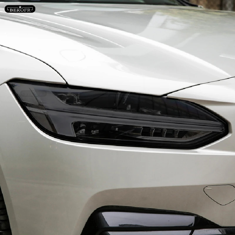 

Car Headlight Protective Tint Film Smoke Black Transparent TPU Light Sticker For Volvo V90 S90 2017 2018 2019 2020 Accessories