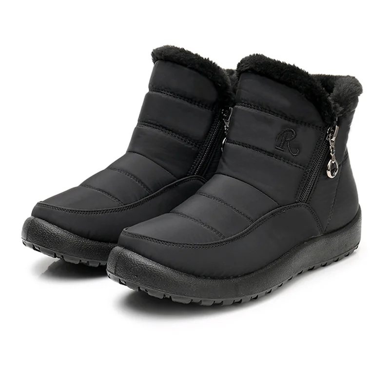 

Женские зимние ботинки, женская обувь на меху, обувь на платформе на молнии, женские водонепроницаемые ботильоны на массивной подошве, мягк...