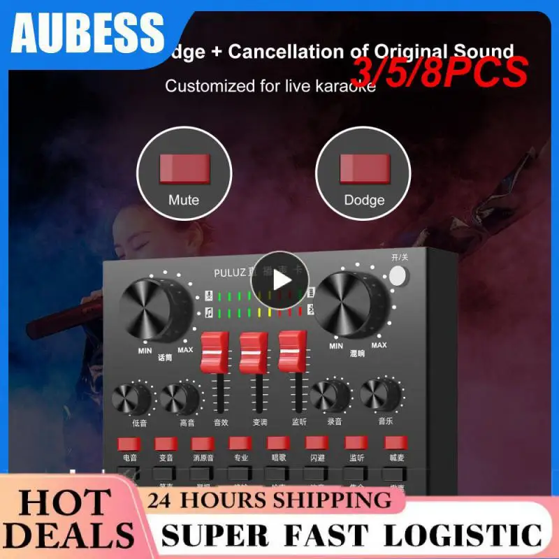 

3/5/8PCS Sound Mixer For Mobile Phone Karaoke Sound Mixer Puluz Live Singing Recording Sound