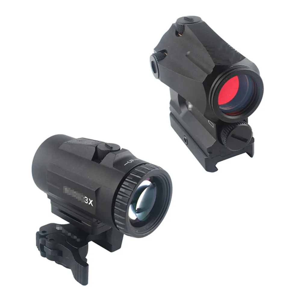 

Tactical Holographic 2MOA Red Dot Sights With 3X Magnifier Scope Sight Set Switch to Side QD Mount 20mm Picatinny Weaver Rail