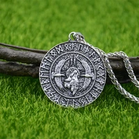 nostalgia gothic wolf pagan moon pendant odin raven amulet talisman viking runes jewelry necklace men