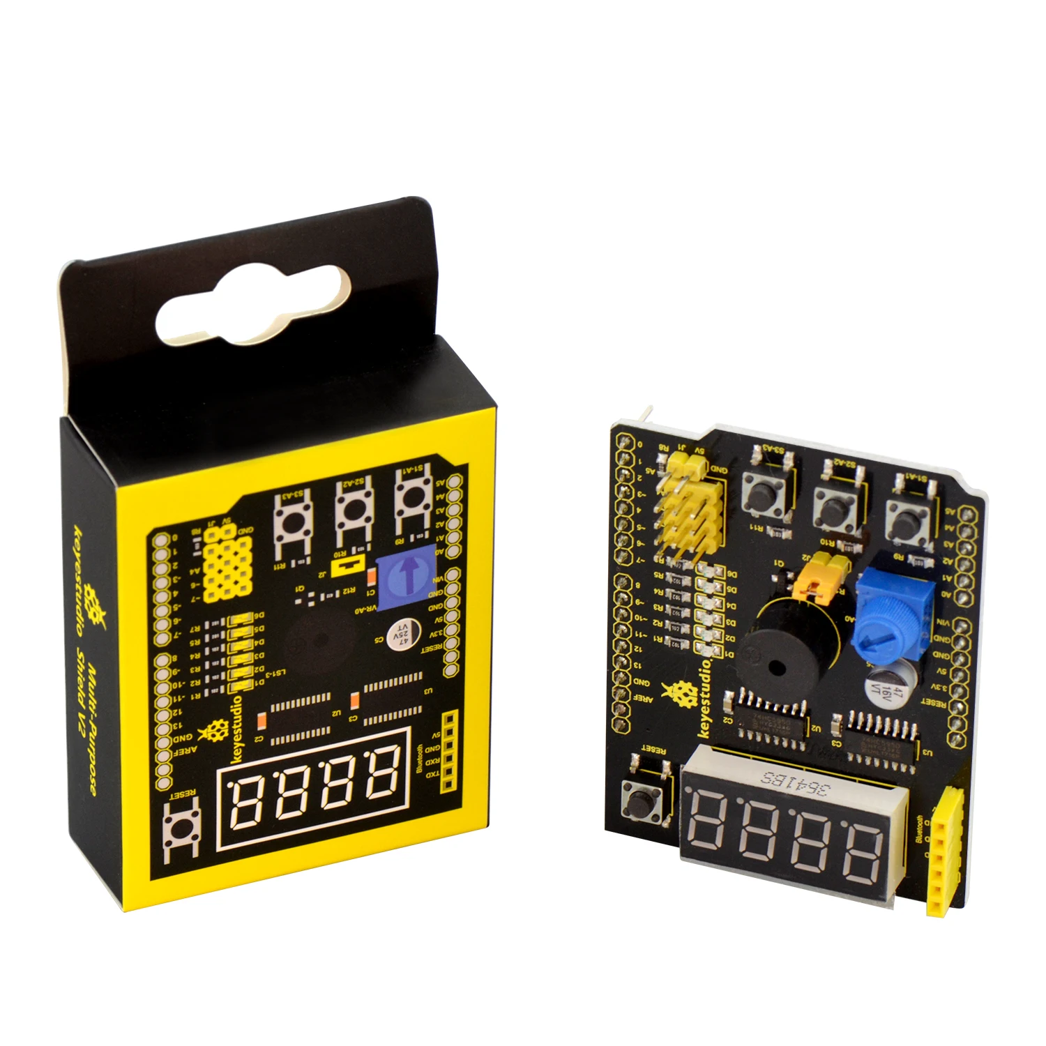 Фото Многоцелевой щит Keyestudio V1 V2 для Arduino UNO R3 и MEGA2560, макетная плата, простой модульный щит для экспериментов своими руками №4