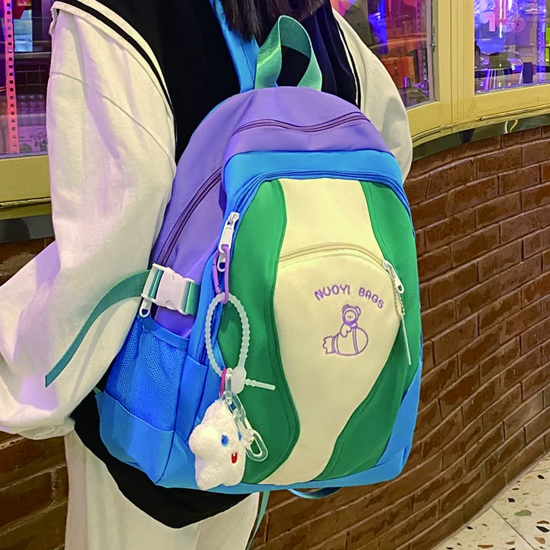 

Вместительный нейлоновый рюкзак для женщин, школьный ранец с клиньями в студенческом стиле, Повседневная Женская дорожная сумка для учебников