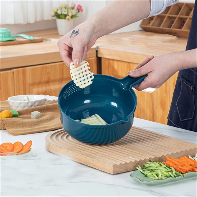 

Multifunctional Vegetable Cutter Carrot Slicer Manual Shredder Garlic Grater Kitchen Utensils 9 in 1