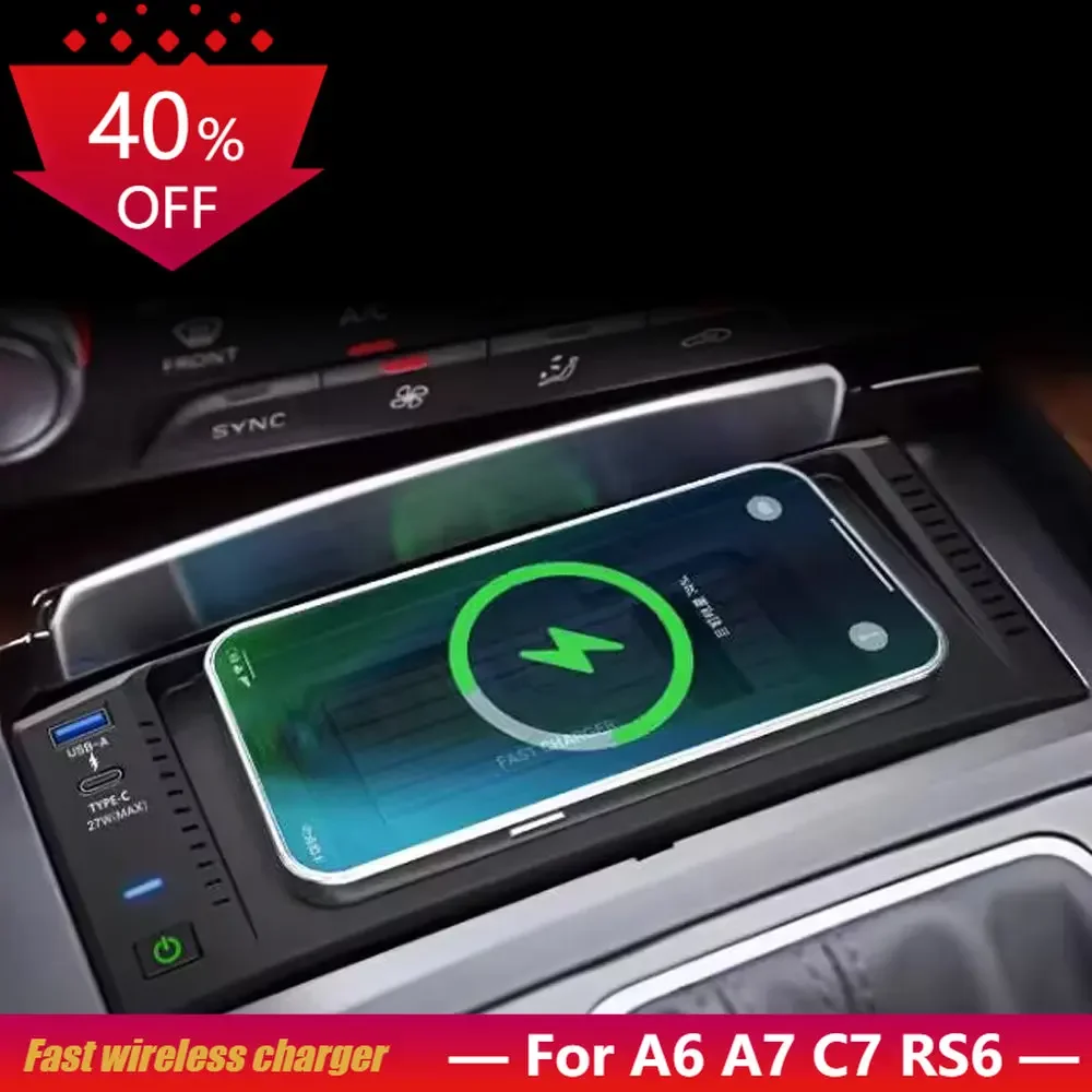 15 Вт Беспроводная зарядная панель для audi A6 A7 C7 RS6 S7 2011-2018 зарядное устройство