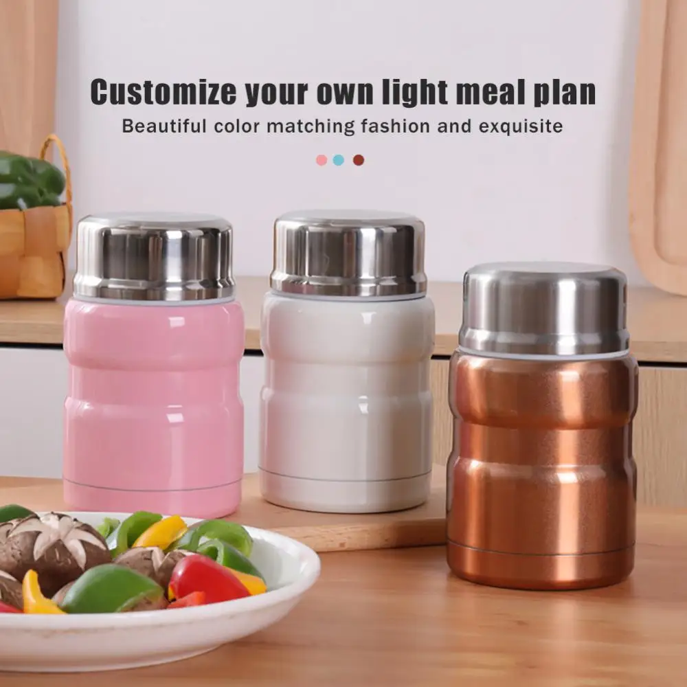 

304 Stainless Steel Thermos Cup Non-slip Lunch Box Multifunctional Heat Insulation Stewed Beaker Bar Supplies 500ml/750ml Vacuum
