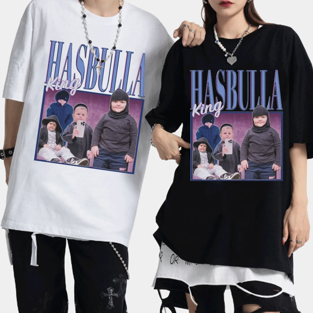 

Hot Hasbulla Fighting Meme T Shirt Mini Khabib Blogger T-Shirt Men's Women 100% Cotton Short Sleeve Tees Graphics Print T-shirts