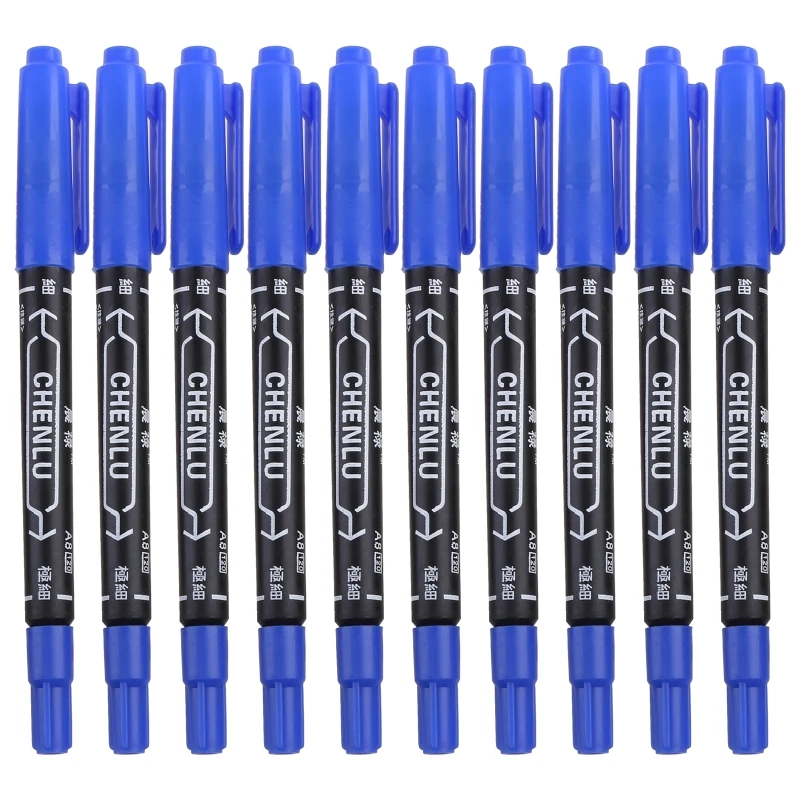 

10 Pcs Double Head Oily Markers Brush Pen Non-Erasable Waterproof Sketch Based Markers Drawing Pens Art Supplies Paint 2022 New