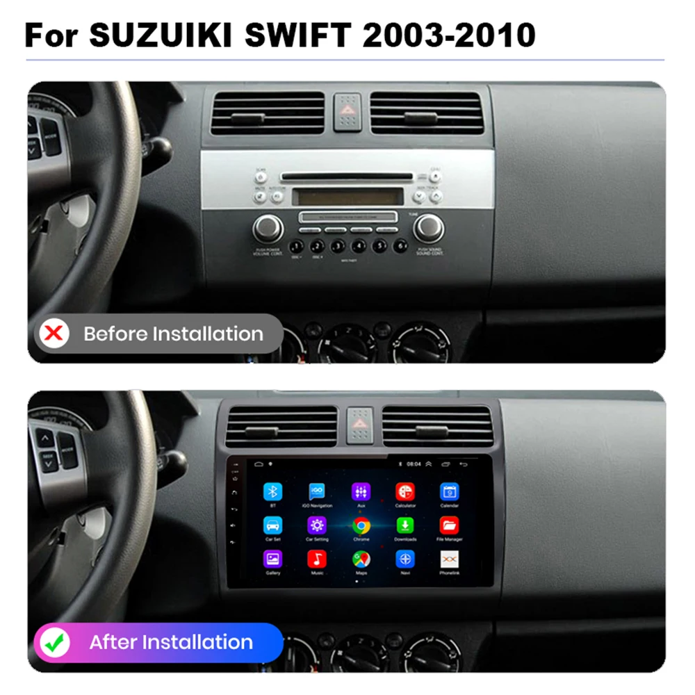 Автомобильное радио Android 10 для Suzuki Swift 2003-2010 мультимедийный видеоплеер 2Din 4G WIFI GPS навигация Carplay DVD головное устройство.