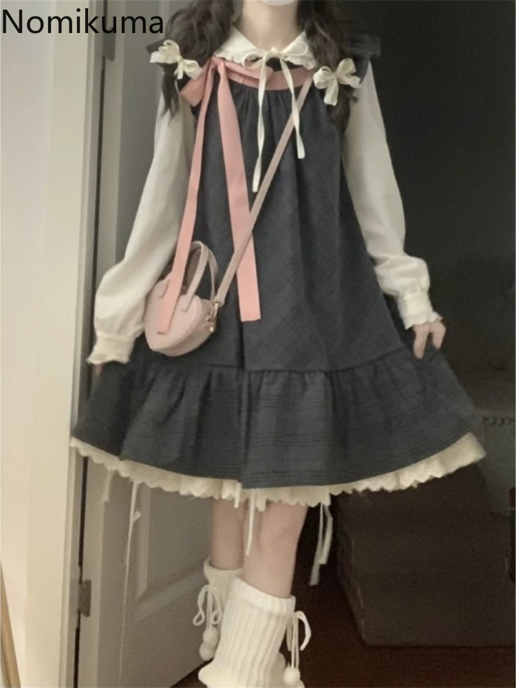 2024 женская одежда милые комплекты из 2 предметов платье трапециевидной формы с