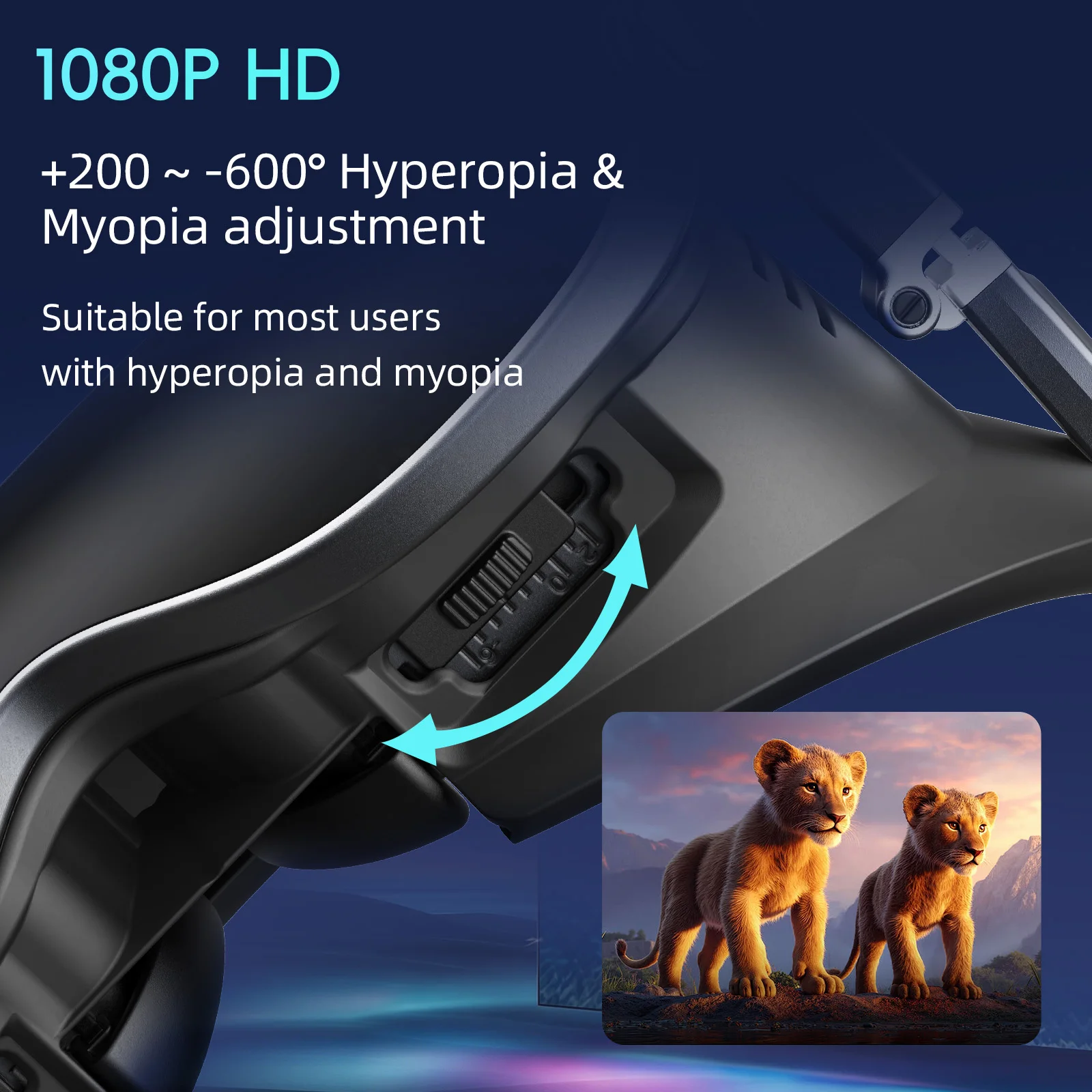 Фото Умные очки ENMESI V60 AR 70 °   Широкоугольный HD-дисплей 1080P с USB-C, подключаемый к головному креплению, для игр и просмотра фильмов №4