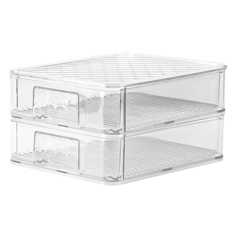 

Refrigerator Storage Box Crisper Kitchen Transparent Food Storage Magic Table Superimpose Compartment Drawer Box