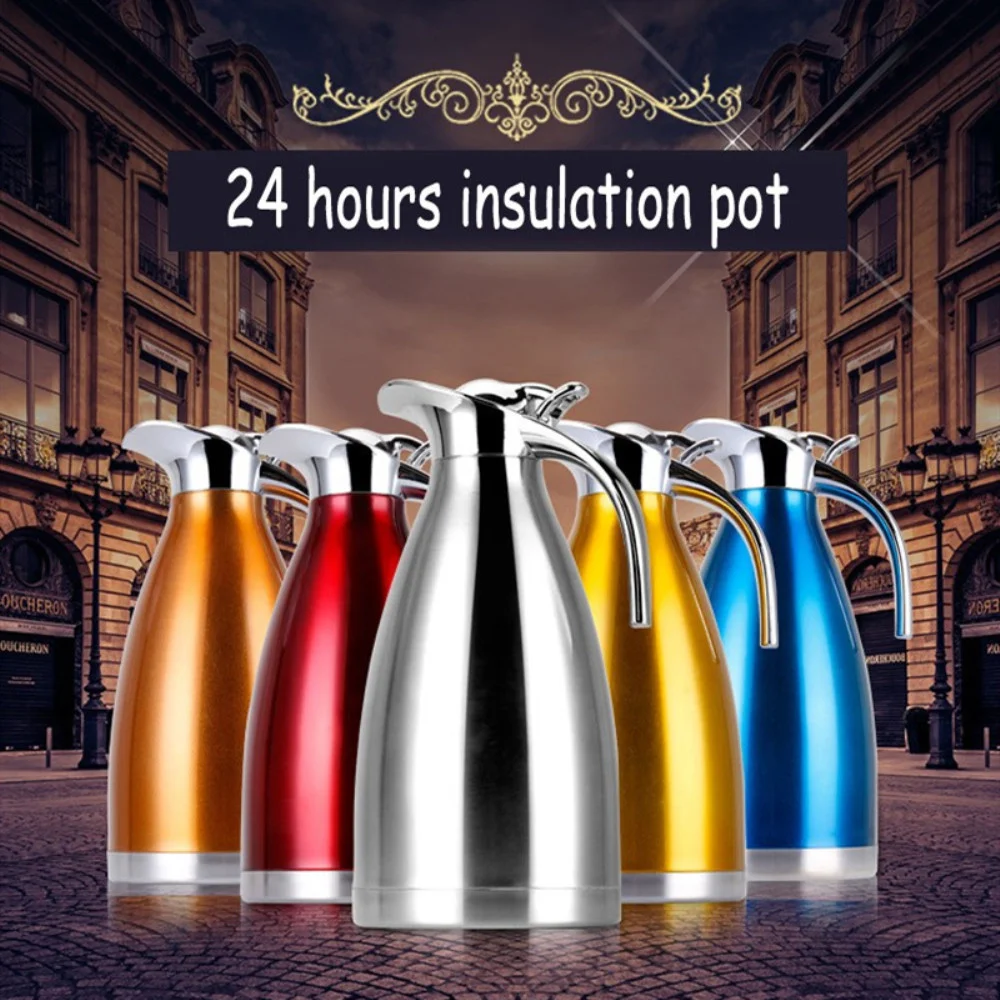 

2l Stainless Steel Hot Water Bottle Double-wall Vacuum Insulated Pot Coffee Pots Thermal Carafe Insulation Jug Flask