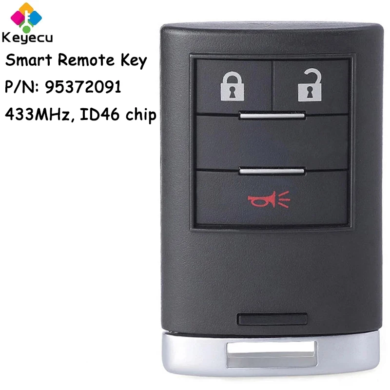 KEYECU-llave de coche remota inteligente con 3 botones, Chip ID46 de 433MHz para Holden Chevrolet Captiva 2014, 2015, 2016, 2017, 2018, Fob 95372091