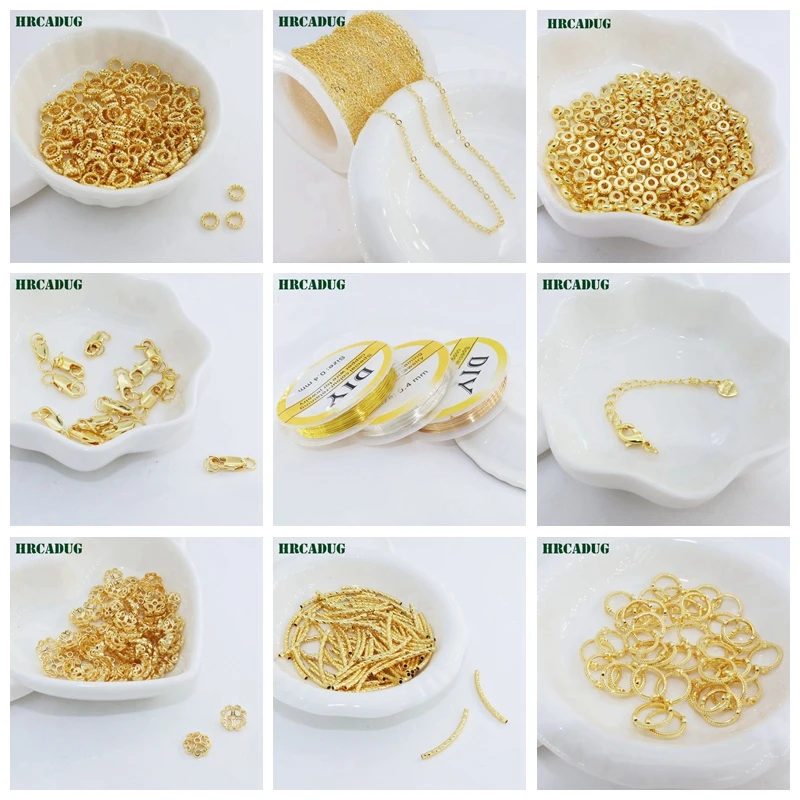 Fashion Luxury Jewelry Chain 18K Gold Plated Women's Necklace Bracelet Chains DIY Jewellery Making Supplies Tail Chain Component