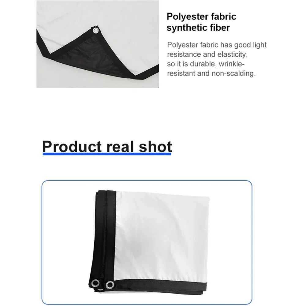 Экран для проектора LEJIADA 60-150 дюймов белый молочный черный фон дизайн без складок