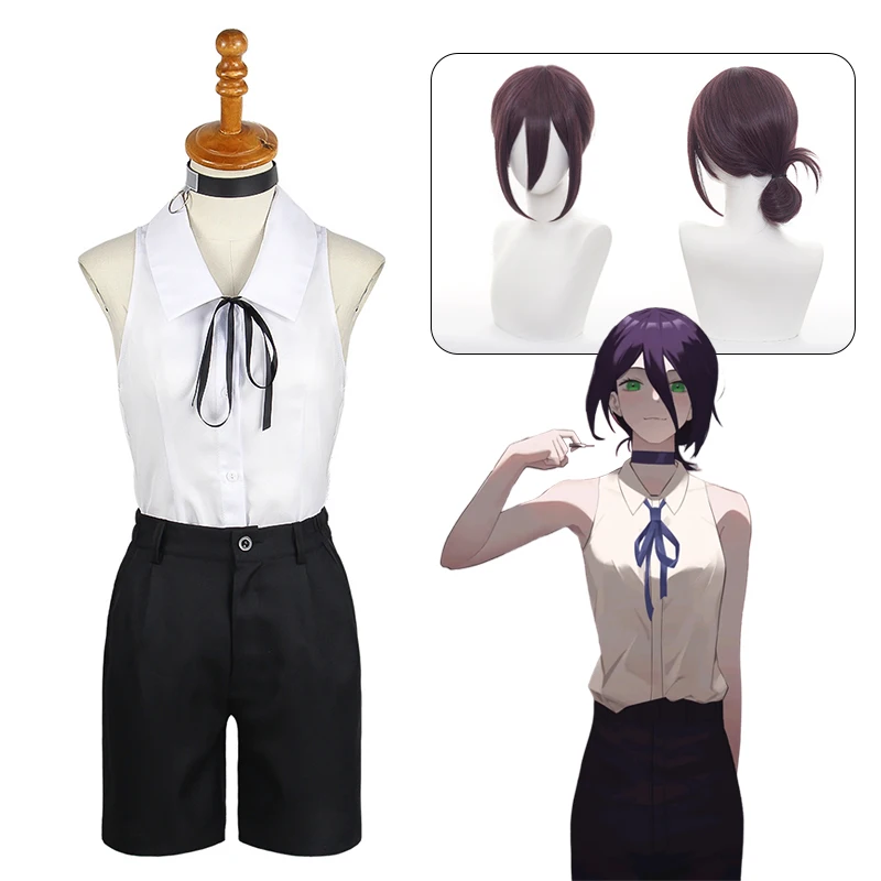 

Anime Chainsaw Man Reze Cosplay Costume Bomb Shirt Pants Wig Full Suit Uniform Halloween Women Clothing Costumes