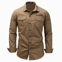 outdoor mens long sleeve shirt cotton military tactics shirt cargo shirts mens shirts black shirt button up shirt
