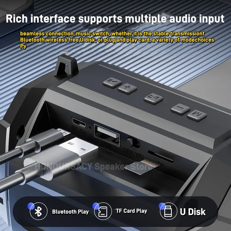 Портативный водонепроницаемый Bluetooth-динамик высокой мощности 30 Вт RGB с цветным