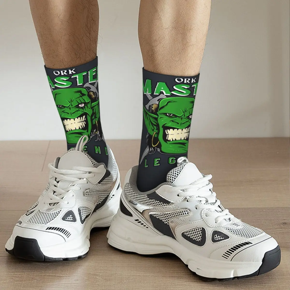 Crazy Ork Master Legend _ Dont Mess With Warrior Sock для мужчин Хип-хоп Harajuku O-Ork Jamagh Pattern Printed Boys Crew