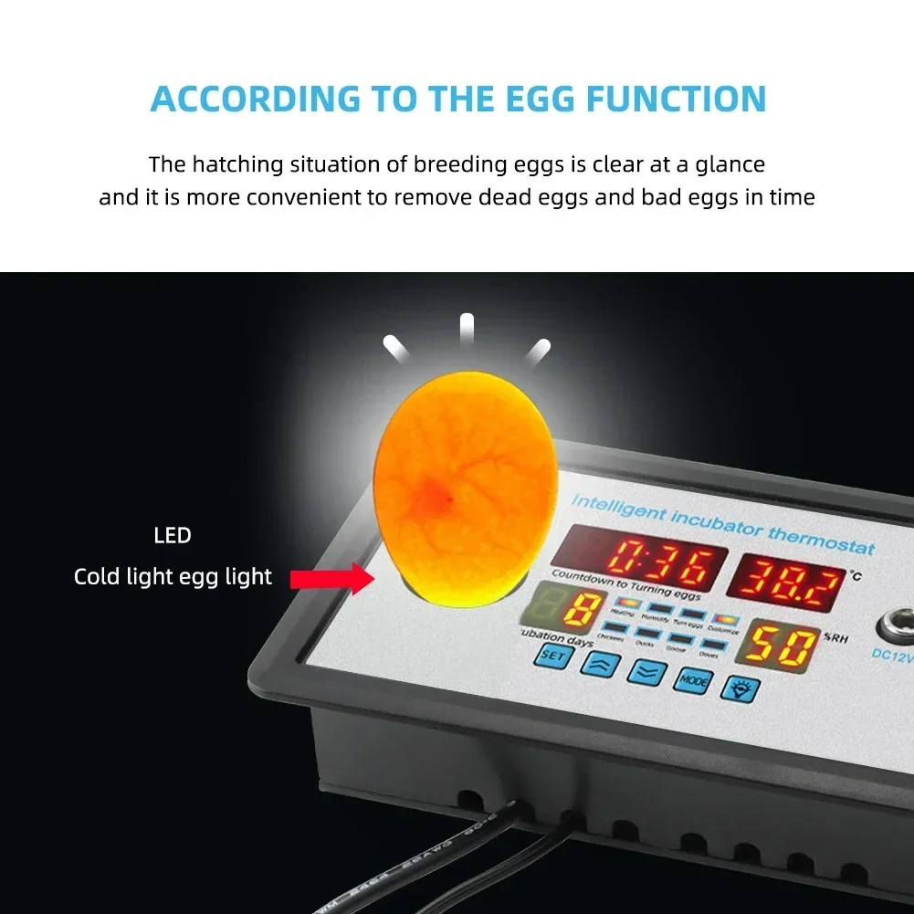 

Термостат с контролем влажности, умный термостат с поворотом 360, автоматический цифровой инкубатор для яиц с температурой