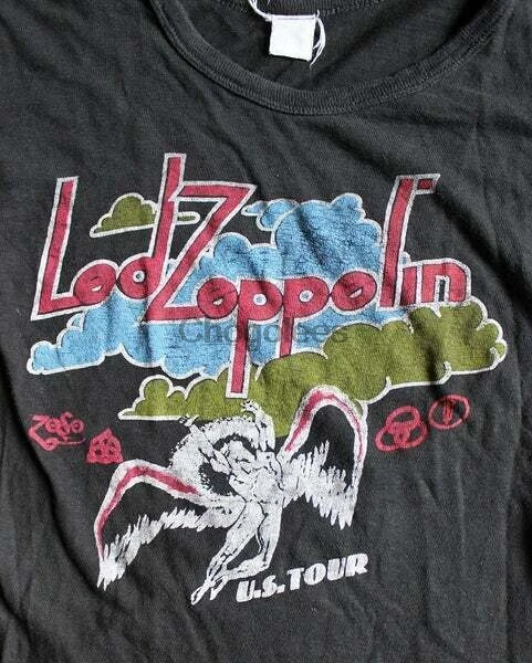 Винтажная Футболка 70-х # Led Zeppelin US Tour унисекс с перепечатанным рисунком для мужчин