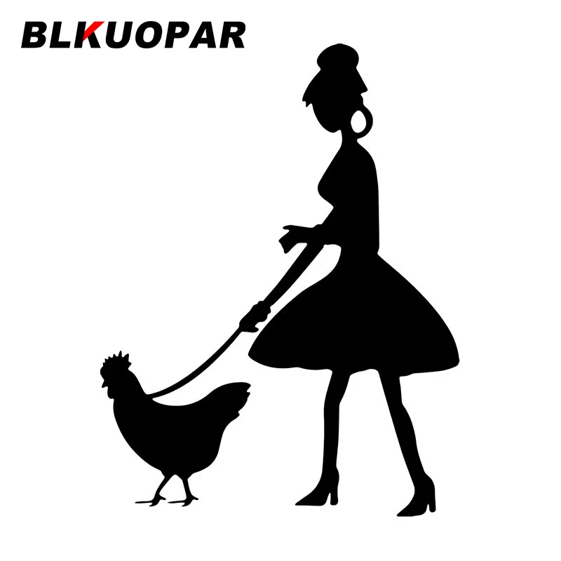 

BLKUOPAR дюймовая леди ходьба ее курица Автомобильная наклейка модная графика личность смешная окклюзия царапина автомобильные аксессуары