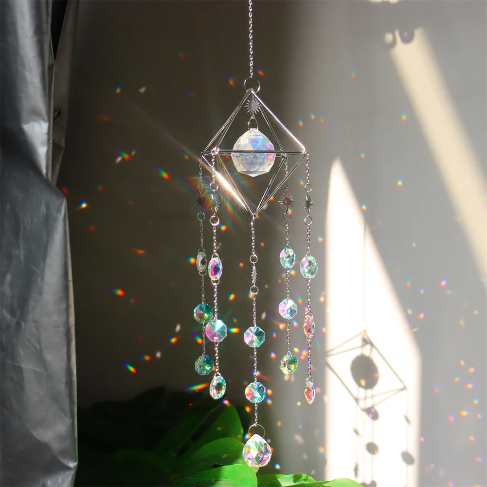 

New Big Crystal Wind Chime Prism Sun Catchers Windbell Handmade Hanging Ornament Nordic Home Room Decoration Dream Catcher