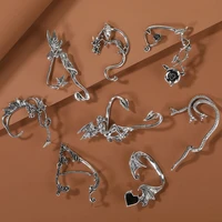 yadelai 2022 new gold silver color metal wings ear clips no piercing women devil ear clip punk style wedding earrings jewelry