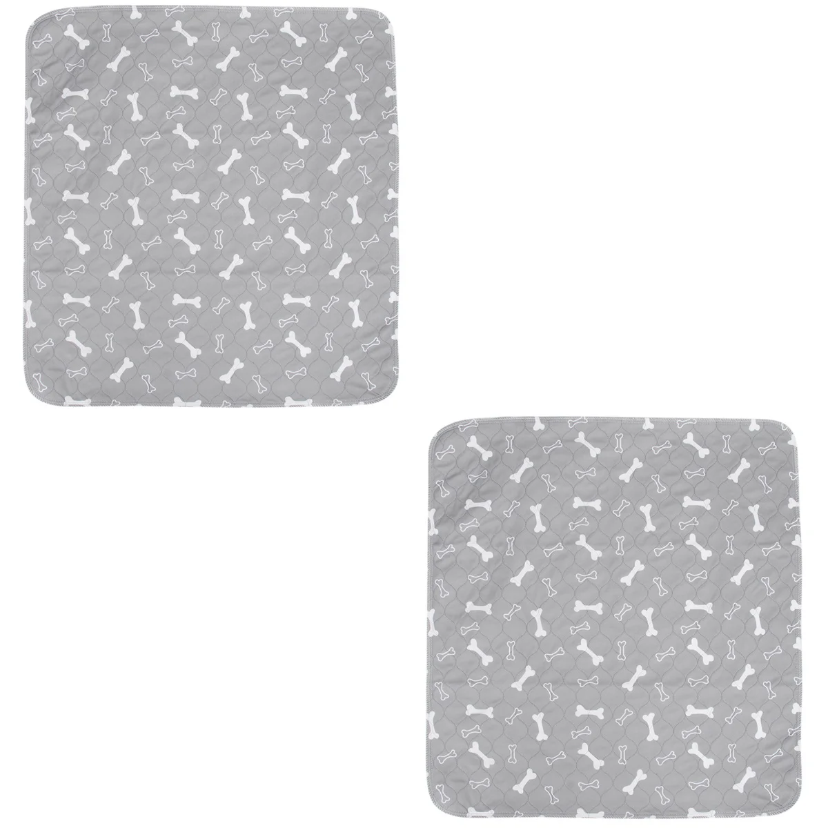 

2 pcs Dog Pet Pee Pads Reusable Washable Waterproof Fast Absorbing Mat for Bed Mattress Protection (Gray Bone Pattern 40x60CM)