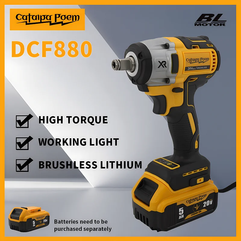 Каталандский Стих DCF880 20 В Аккумуляторная Дрель Бесщеточный Двигатель 2800 Об/мин