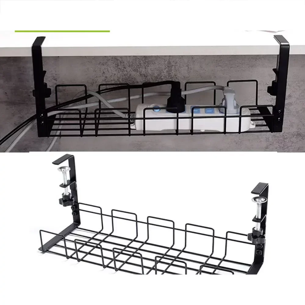Подставка для хранения металлический лоток кабеля компьютерный стол органайзер
